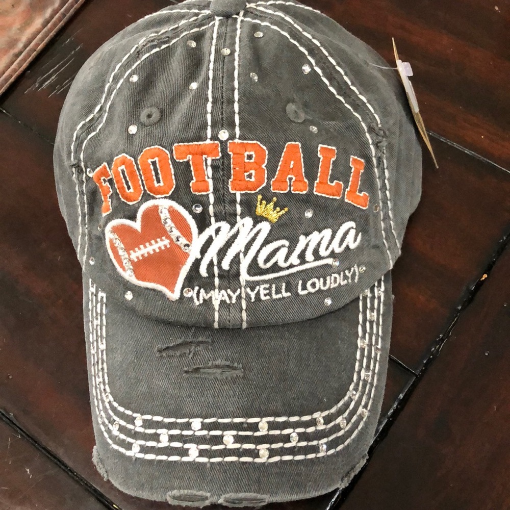 Swarovski Crystalized Football Mama Hat